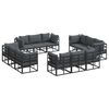 vidaXL Ensemble de canap&eacute; de jardin 12 pc Noir M&eacute;tal