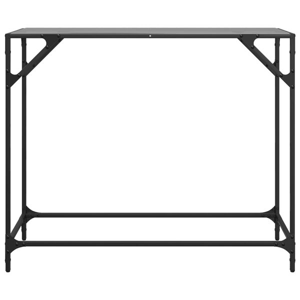 vidaXL Table console avec dessus en verre noir 98x35x81 cm acier