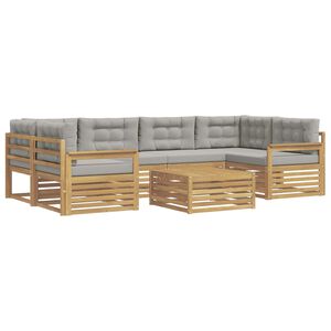 vidaXL Ensemble de canap&eacute;s d'ext&eacute;rieur 7 pc Blanc et gris clair