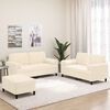 vidaXL Ensemble de canap&eacute;s 3 pcs coussins d&eacute;coratifs et coussins Cr&egrave;me