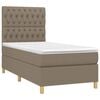 vidaXL Sommier &agrave; lattes de lit avec matelas Taupe 90x200 cm Tissu