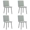 vidaXL Chaises &agrave; manger lot de 4 Gris clair Velours