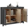 vidaXL Buffet Gris 100x35x74 cm Bois massif de pin