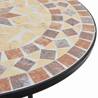 vidaXL Table de bistro mosaïque terre cuite blanc Ø50x70 cm céramique