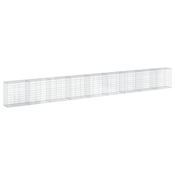 vidaXL Panier gabion avec couvercle 900x50x100 cm fer galvanis&eacute;