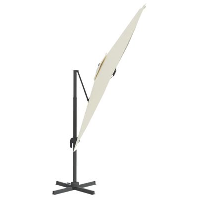 vidaXL Parasol cantilever à LED Blanc sable 400x300 cm