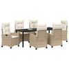 vidaXL Ensemble de salle &agrave; manger pour jardin 7 pcs Beige polyrotin