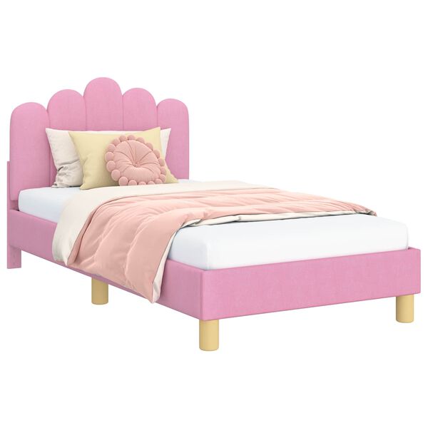 vidaXL Cadre de lit pour enfants avec t&ecirc;te de lit Rose 80 x 160 cm