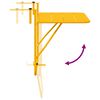 vidaXL Table Suspendue de Balcon Jaune 60 x 39 x 65 cm Acier