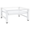 vidaXL Socle pour machine &agrave; laver avec &eacute;tag&egrave;re coulissante Blanc