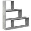 vidaXL &Eacute;tag&egrave;re s&eacute;paratrice de pi&egrave;ce 3 niveaux gris b&eacute;ton 123x29x123 cm