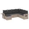vidaXL Salon de jardin avec coussins 7 pcs gris clair r&eacute;sine tress&eacute;e