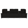 vidaXL Fauteuil de massage inclinable et porte-gobelets 4 places noir