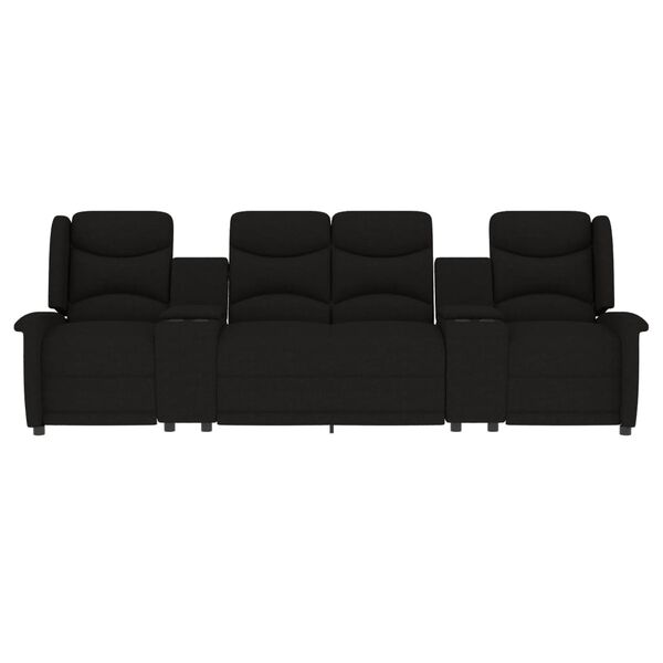 vidaXL Fauteuil de massage inclinable et porte-gobelets 4 places noir