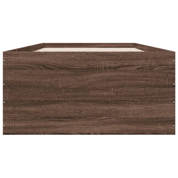 vidaXL Cadre de lit sans matelas ch&ecirc;ne marron 100x200 cm