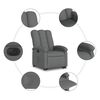 vidaXL Fauteuil inclinable &eacute;lectrique gris fonc&eacute; tissu
