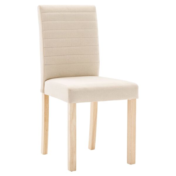 vidaXL Chaises &agrave; manger lot de 2 cr&egrave;me tissu