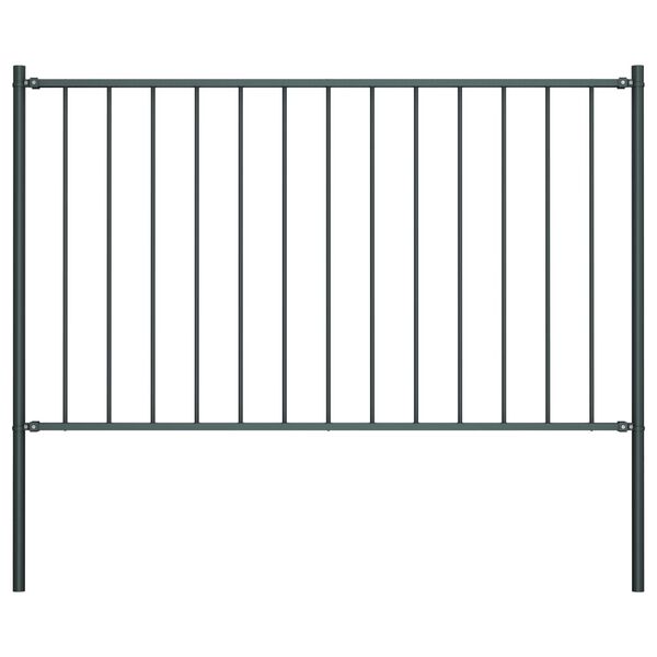 vidaXL Panneau de cl&ocirc;ture avec poteaux en acier thermolaqu&eacute; 1,7 x 1 m Anthracite