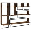 vidaXL Ensemble d'&eacute;tag&egrave;res murales avec barres 6 pcs ch&ecirc;ne fum&eacute;