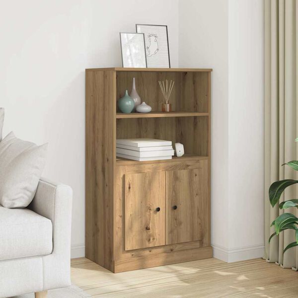 vidaXL Buffet haut ch&ecirc;ne artisanal 60x35,5x103,5 cm bois d'ing&eacute;nierie