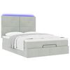 vidaXL Cadre de lit ottoman et matelas gris clair 140x190 velours