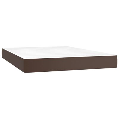 vidaXL Sommier à lattes de lit avec matelas et LED Marron 140x200cm