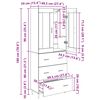 vidaXL Haut Armoire 2 pcs Ch&ecirc;ne noir Bois Agglom&eacute;r&eacute; et Verre