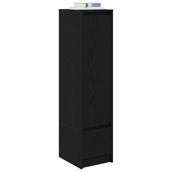 vidaXL Buffet haut ch&ecirc;ne noir 29,5x34x119,5 cm bois d'ing&eacute;nierie
