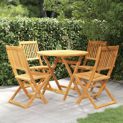 vidaXL Mobilier à dîner de jardin pliable 5 pcs Bois d'acacia solide