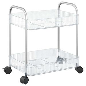 vidaXL Chariot de rangement &agrave; 2 niveaux transparent acrylique