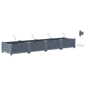 vidaXL Cache-pot de jardin 4 pc Gris clair 160 x 40 x 22 cm PP