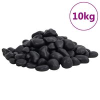 vidaXL Galets polis 10 kg noir 2-5 cm
