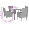 vidaXL Ensemble &agrave; manger de jardin et coussins 5 pcs gris rotin acacia