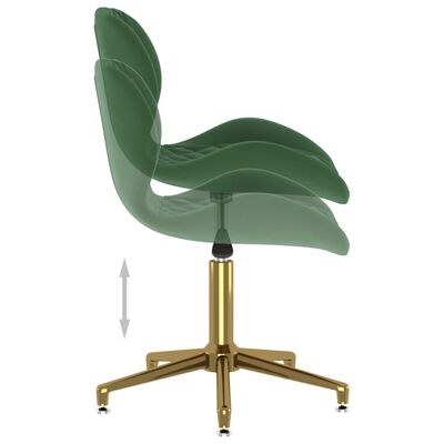 335043 vidaXL Swivel Dining Chair Dark Green Velvet