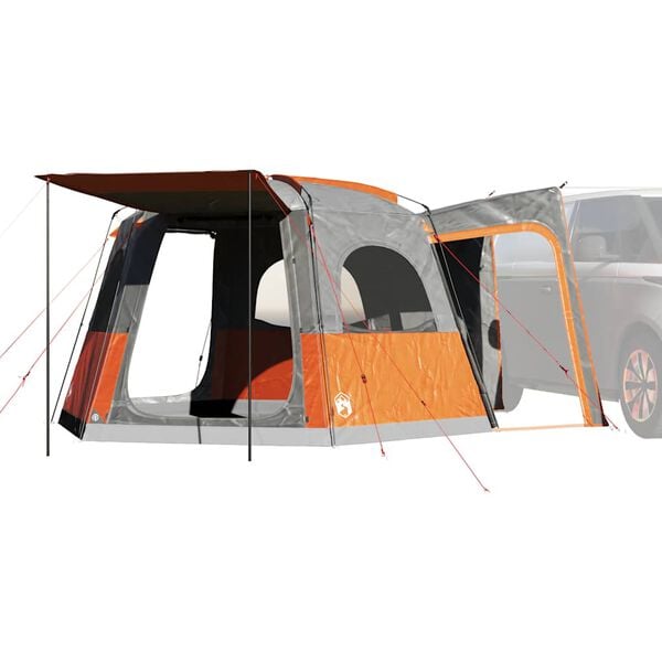 vidaXL Tente de voiture 4 personnes gris et orange imperméable