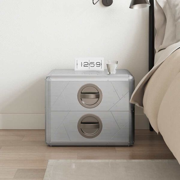 vidaXL Table de coin avec 2 tiroirs vintage style d'aviation