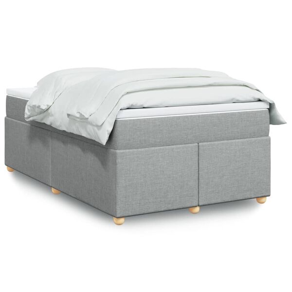 vidaXL Sommier &agrave; lattes de lit et matelas gris clair 120x190 cm tissu