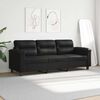 vidaXL Canap&eacute; &agrave; 3 places Noir 180 cm Tissu microfibre