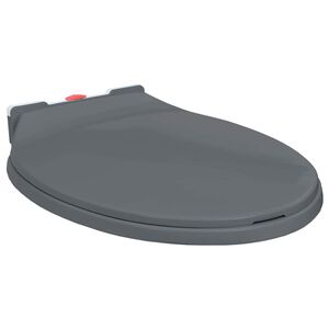 vidaXL Si&egrave;ge de toilette &agrave; fermeture en douceur Gris Ovale