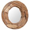 vidaXL Miroir d&eacute;coratif Teck 60 cm Rond