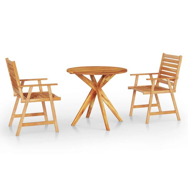 vidaXL Ensemble &agrave; manger de jardin 3 pcs Bois d'acacia solide