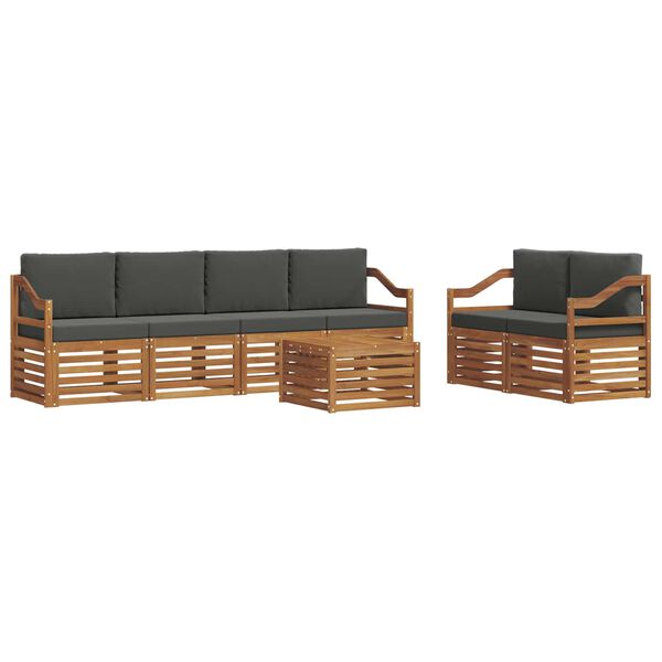 vidaXL Ensemble de canap&eacute;s d'ext&eacute;rieur 7 pcs Naturel et Anthracite