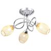 vidaXL Plafonnier avec abat-jours dor&eacute;s pour 3 ampoules G9