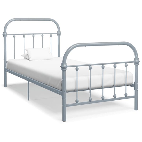 vidaXL Cadre de lit sans matelas gris métal 100x200 cm