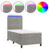 vidaXL Sommier &agrave; lattes de lit matelas LED Gris clair 90x190cm Velours
