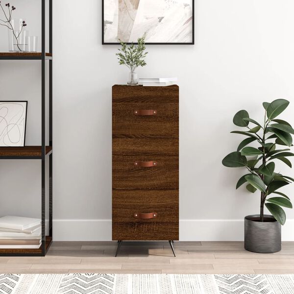vidaXL Buffet Ch&ecirc;ne marron 34,5x34x90 cm Bois d'ing&eacute;nierie