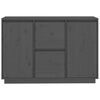 vidaXL Buffet Gris 111x34x75 cm Bois massif de pin