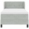 vidaXL Lit &agrave; ressorts avec matelas Gris clair 90 x 190 cm Velours