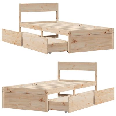 vidaXL Cadre de lit sans matelas 75x190 cm bois de pin massif