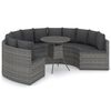 vidaXL Salon de jardin 7 pcs avec coussins R&eacute;sine tress&eacute;e Gris